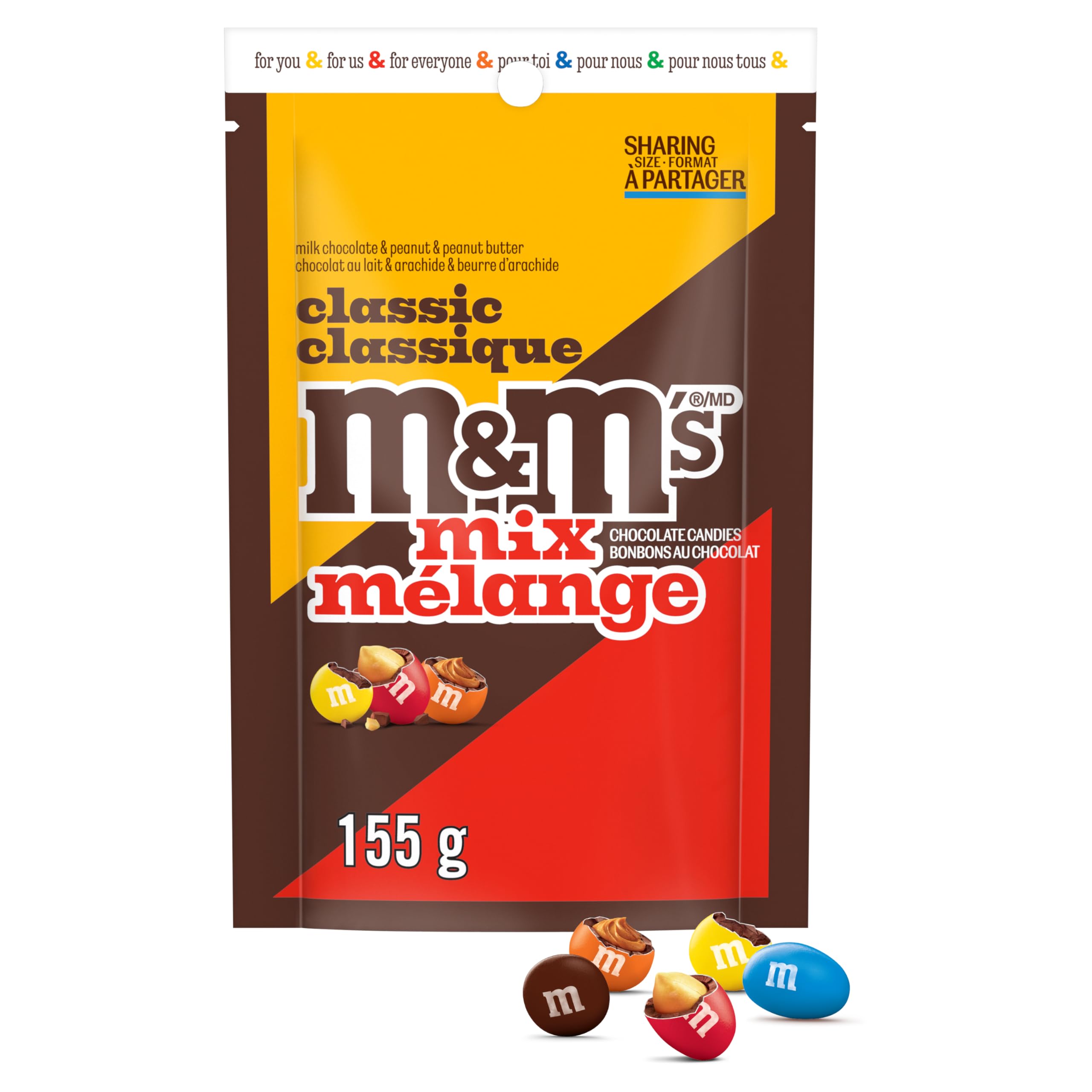 M&M'S, Classic Mix, Milk Chocolate, Peanut and Peanut Butter