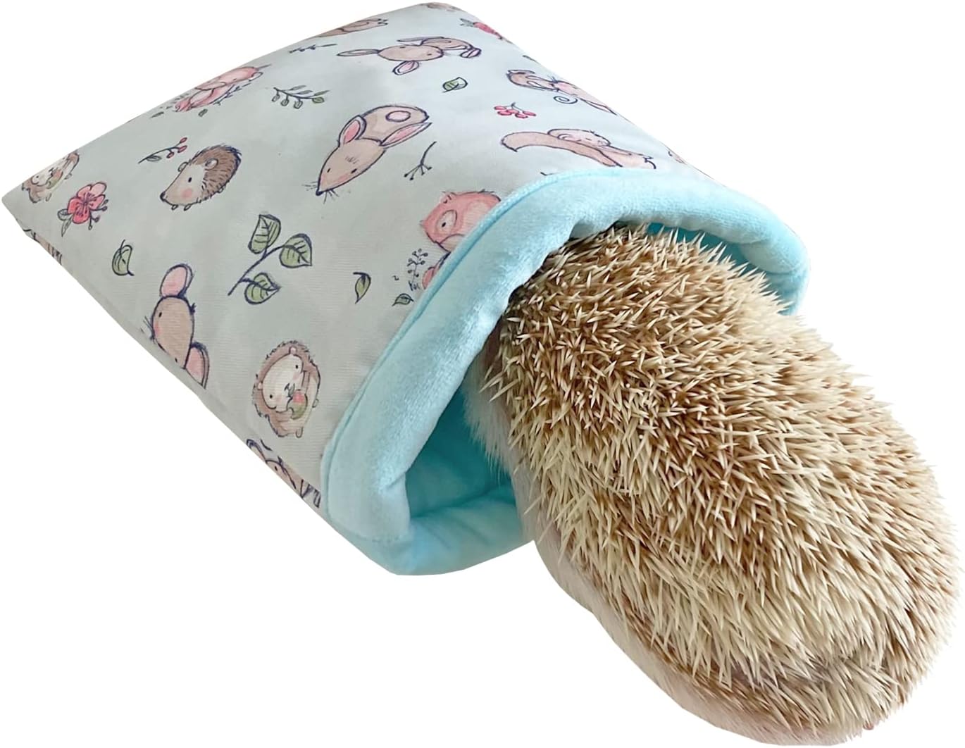 Handmade Cute Cuddle Sack Sleeping Bag Pouch Hideout Cave for Hedgehog, Baby Guinea Pig, Hamster, Rat, Ferret, Squirrel Other Small Animal Beds (Blue)