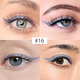 evpct 1Pcs Grey Liquid Eyeliner Makeup Waterproof Grey Eye Liners for Women, Eyes Wing Eyeliner Stamps Shapes Colored Eyeliner delineador de ojos a prueba de agua contra el agua blanco para ojos