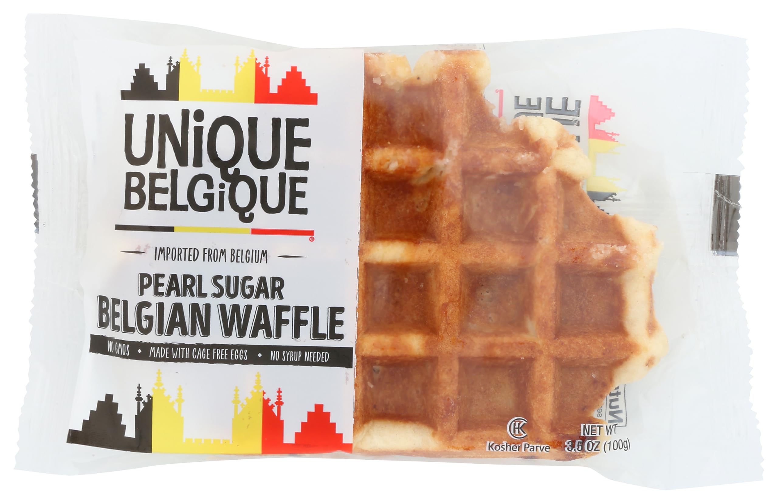 Authentic Imported Pearl Sugar Belgian Waffles (Traditional, [15x] 100g Waffles)