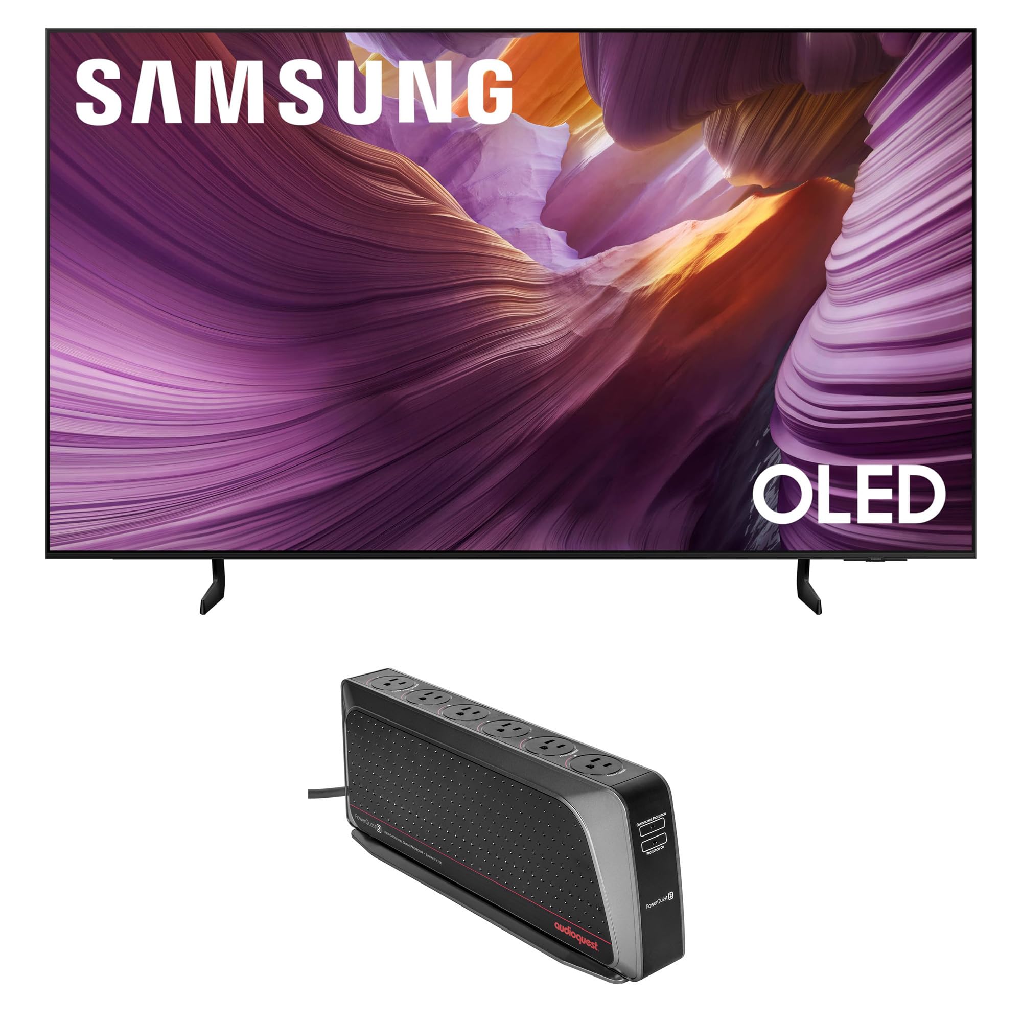 Samsung QN83S85FAEXZA 83 Inch OLED HDR 4K Smart TV with an AudioQuest PowerQuest2 Power Filter/Surge Protector 6 Outlet (2025)