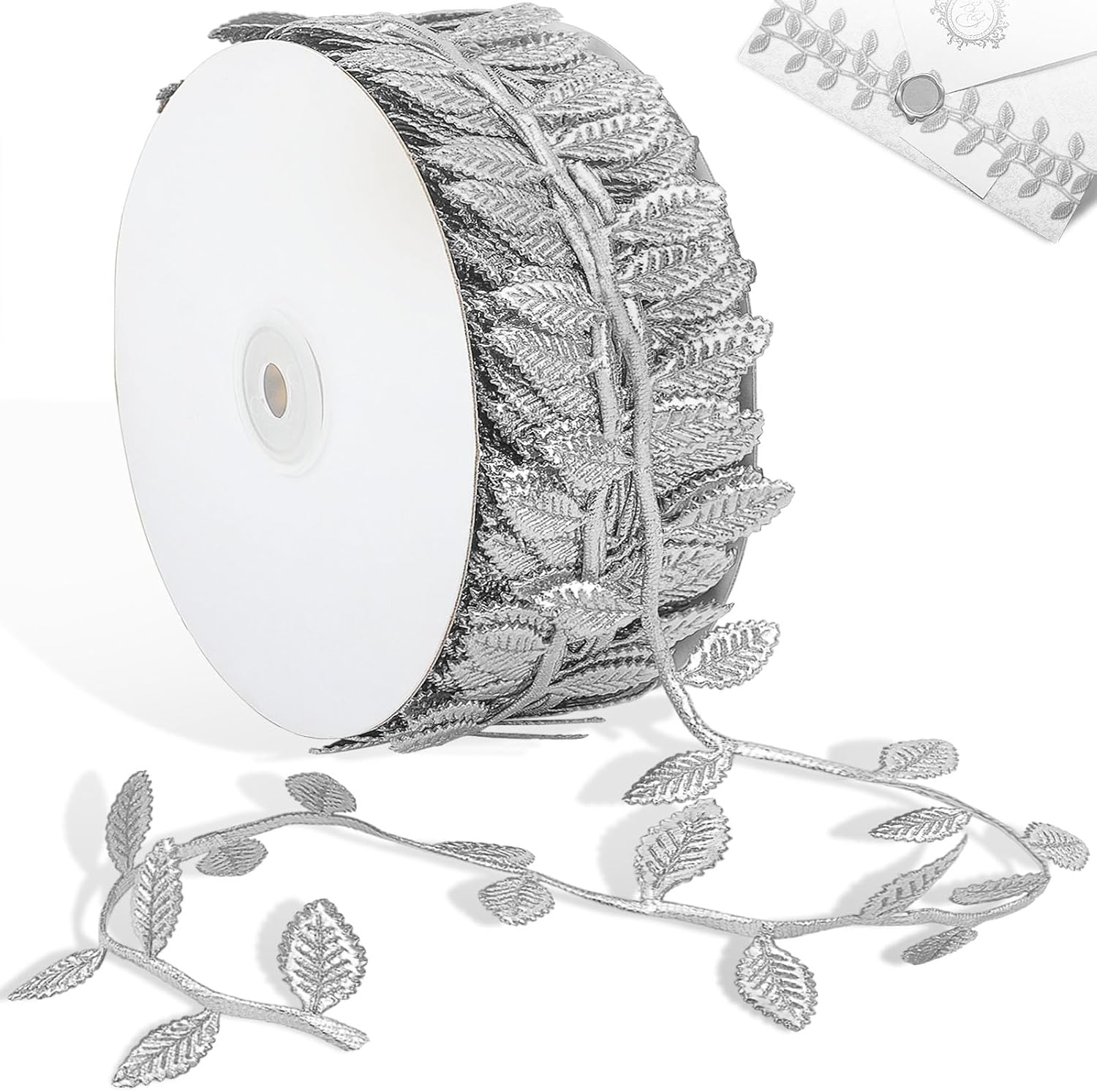 Naidiler Gold Leaf Ribbon, 40 Yards Artificial Gold Leaf Trim for DIY Crafts, Wrapping, Wedding Cake Baby Shower Party Wreath Garland Hair & Clothes Home Décor