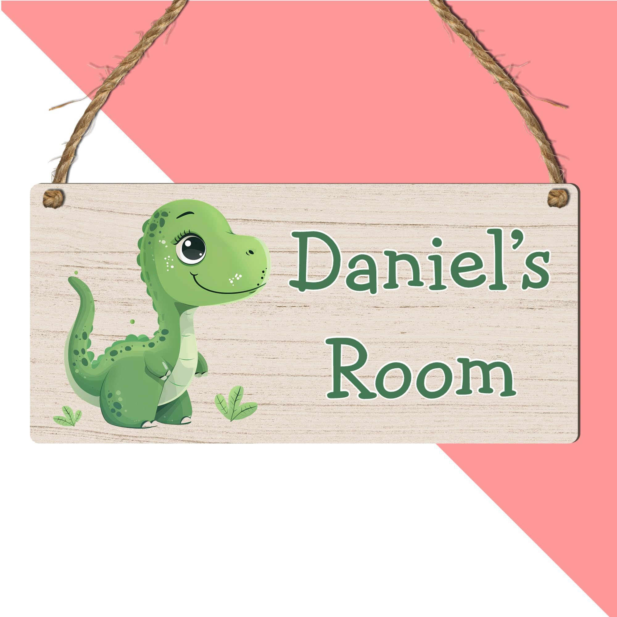 Personalised Cute Dinosaur Plaque Rectangle Sign for Kids Bedroom Decor MDF Wood Birthday Christmas Thoughtful Keepsake Present - Image 6