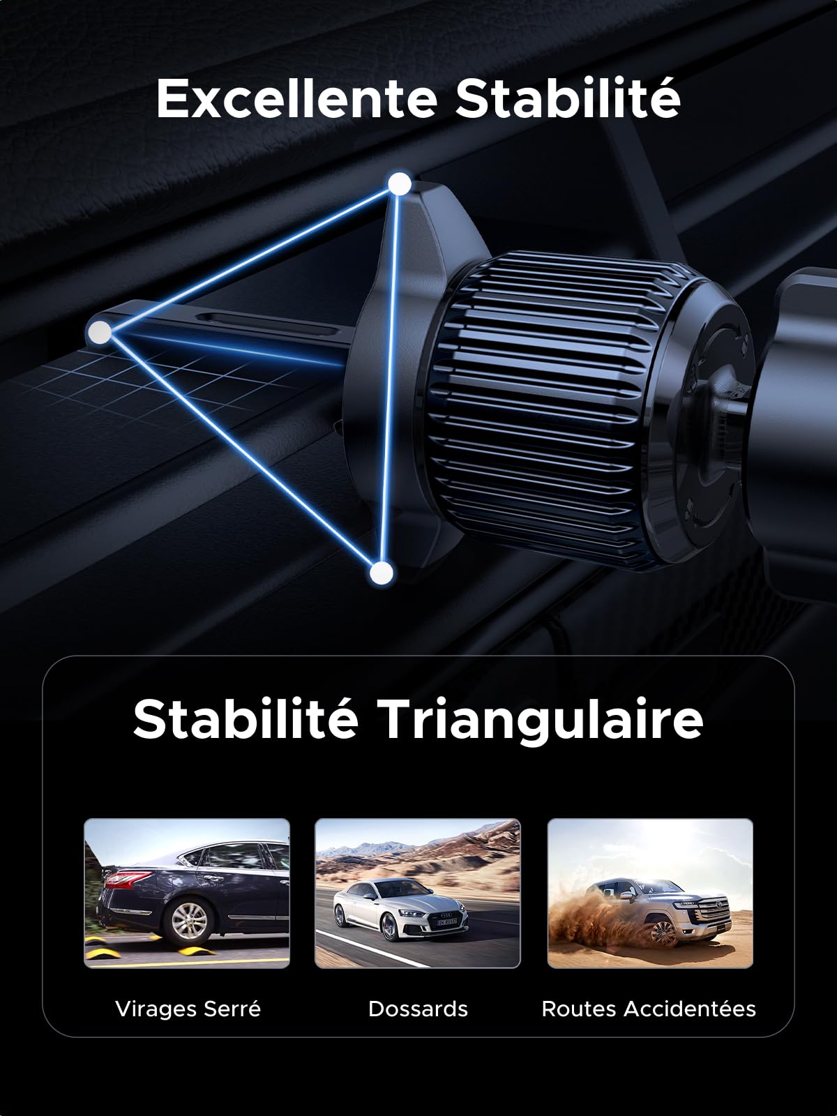 UGREEN MagFlow Qi2 15W Support Téléphone Voiture Induction Compatible avec MagSafe iPhone 17 16 15 14 13 12 Air Plus Pro Max Porte Smartphone Magnétique sans Fil Charge Rapide Grille Aération