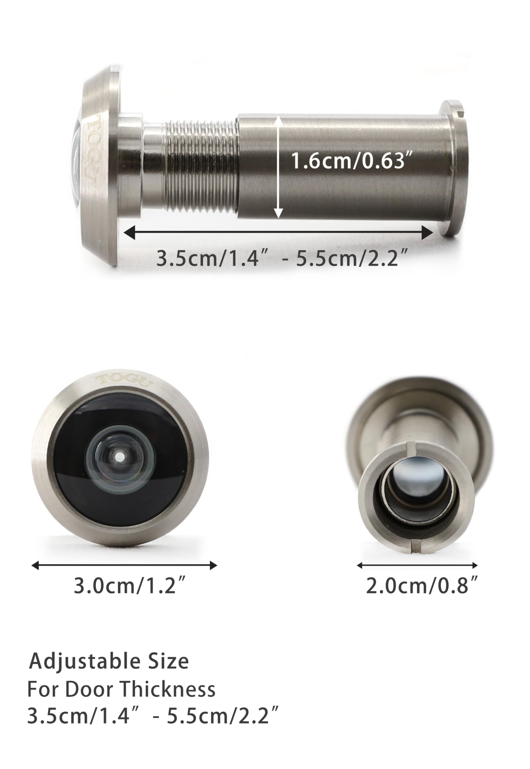Togu TG1612–3016 ng-ab Messing UL aufgeführten 220-degree Türspion für 1–3/20,3 cm zu 2–1/15,2 cm Türen, antik bronze-Finish