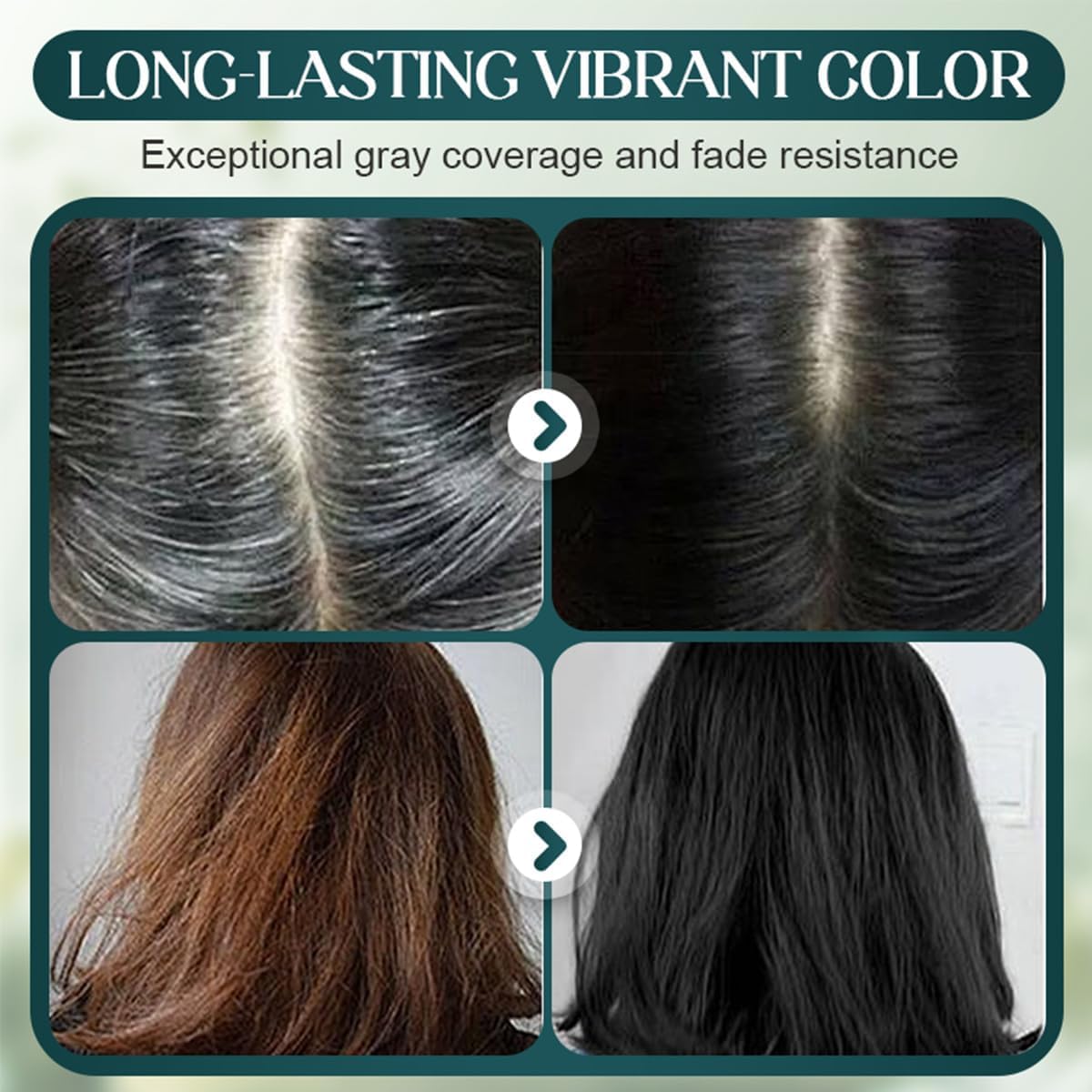 Mild Formula Long Lasting Hair Dye Set, Haarfärbecreme auf Pflanzenbasis, Pflanzenextrakte Langanhaltende Haarfärbecreme, nährend, für Frauen und Männer (Natural Black)