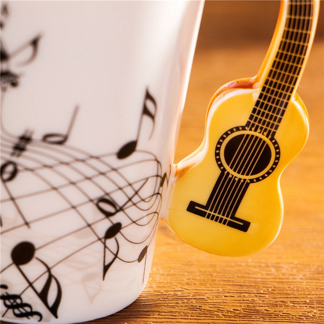 de Ceramica del Manejar de la Guitarra de la Novedad Creativa Espectro Libre de te de Leche cafetaza de la Personalidad Regalo Instrumento Musical Unico
