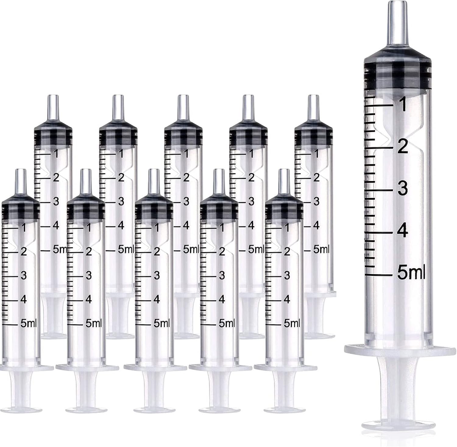 10 Pack 5cc Syringes, 5ml Plastic Syringe Individually Sealed Without Needle for Liquid, Dog Cat Syringe, Glue Applicator, Colostrum Collection (5ML)