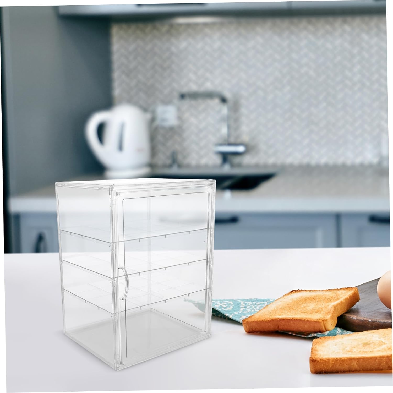 Healifty Elegant Bakery Display Case Countertop Storage Cake Container Bread Box Food Holder for Cookies Desserts