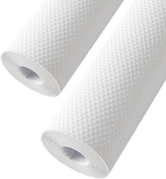 Shelf Drawer Liner for Kitchen Cabinets 12 x 120 and 12 396 Easy to Cut Non-Adhesive Drawer Mat - White Waterproof Washable Shelves Liner for Pantry