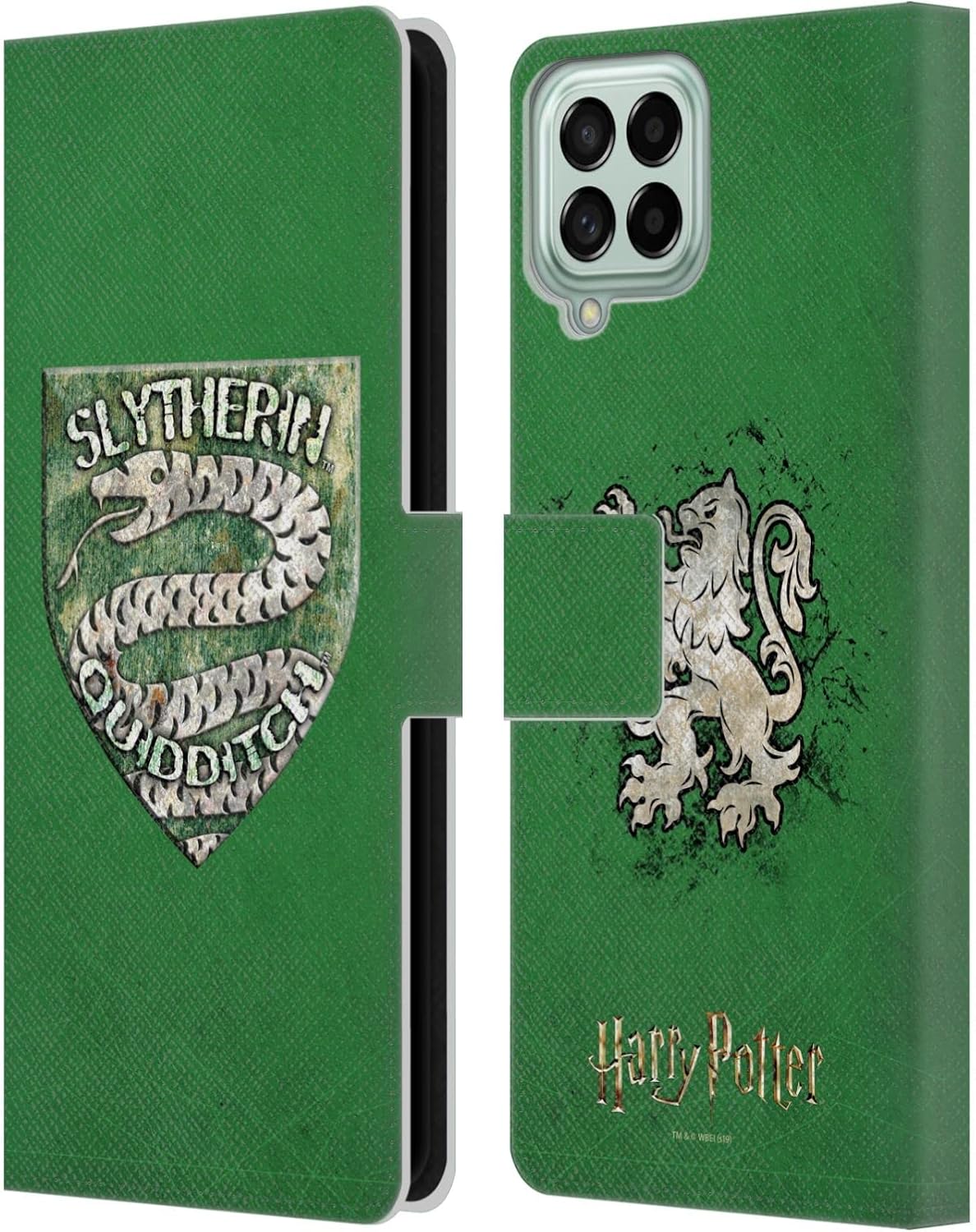 Head Case Designs Officially Licensed Harry Potter Slytherin Quidditch Badge Prisoner of Azkaban V Leather Wallet Case Compatible with Samsung Galaxy M33 (2022)
