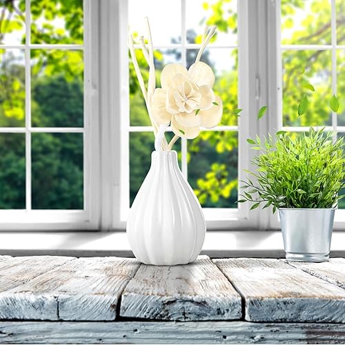 Miniatura 7 de Juego de difusor de junco, fragancia para el hogar y difusor decorativo, juego de aceite de aromaterapia con flores secas, varillas difusoras de