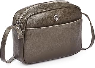 Cochoa Small Crossbody Bag for Women Pebbled Soft Real Leather Disco Sling Purse Premium Crossover Handbag with Card Case (Green Nappa)