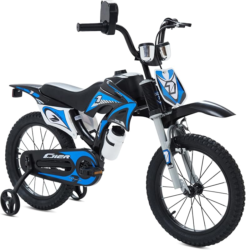 Bicicleta para niños de 12, 16 y 20 pulgadas, bicicletas para niños y niñas de 3 a 12 años con ruedas de entrenamiento/pata de cabra, generador de sonido, placa de matrícula, tablero, diseño de botella, fácil montaje