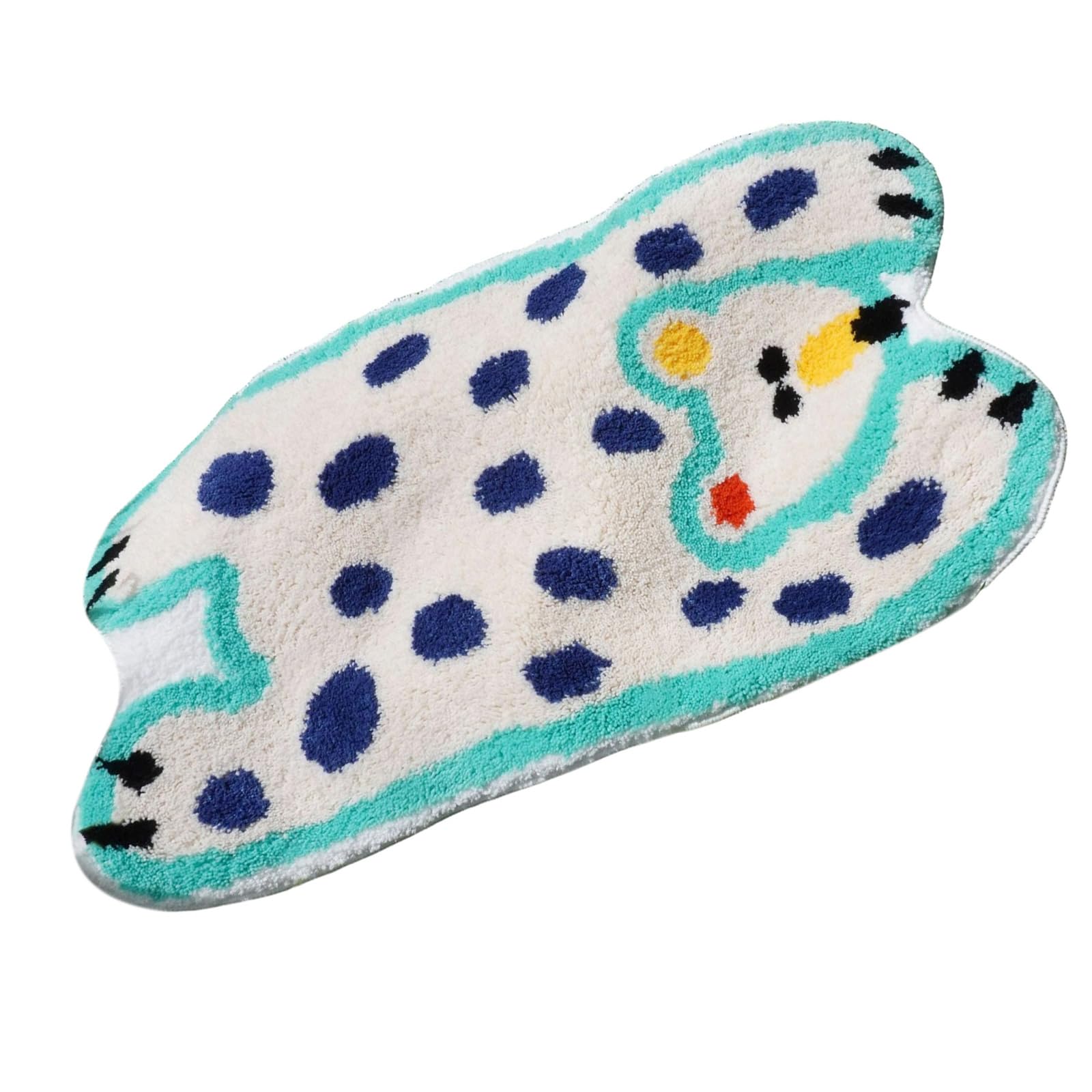 Tsophreniq Flocking Floor Mat with Cartoon Animal Print for Nursery Room Antiskid Bottom Plush Rug Absorbent Bath Carpet Nonslip Plush Rug