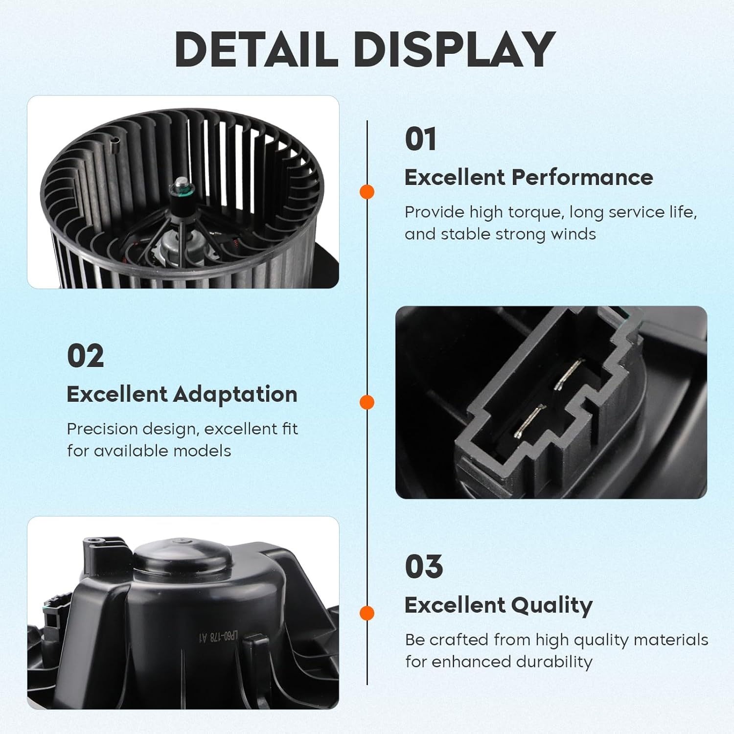 front hvac heater blower motor fit for 2006-2010 volkswagen tiguan, 2006-2013 audi a3, a3 quattro, compatible with volkswagen tiguan limited, jetta wagon, gti, passat, cc, rabbit, eos