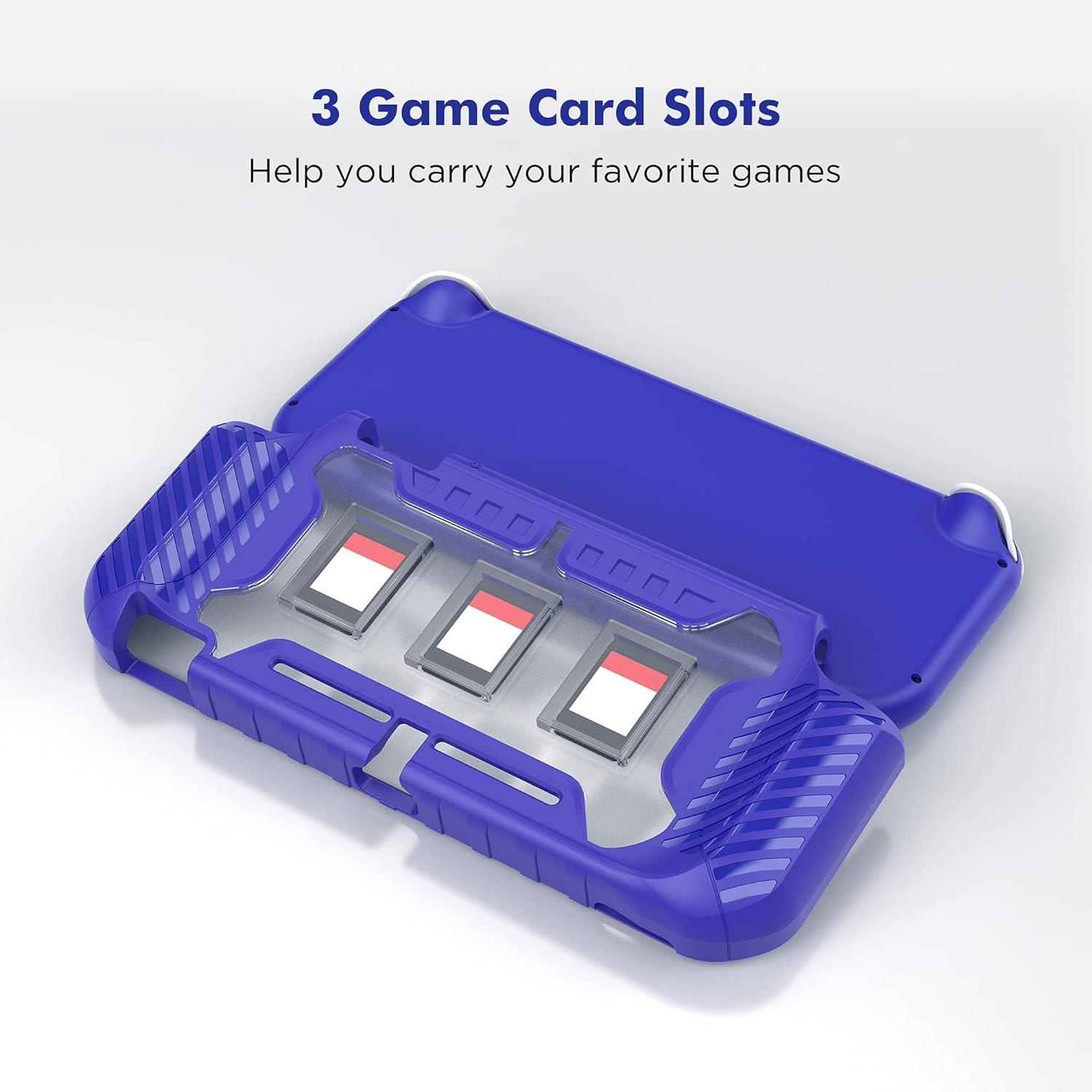 KIWIHOME Switch Lite Case, Durable Anti-Slip Shockproof Protective Hard Case Only for Handheld Switch, with Thumb Grip Caps Switch Lite Case for Boys (Blue) - Image 6