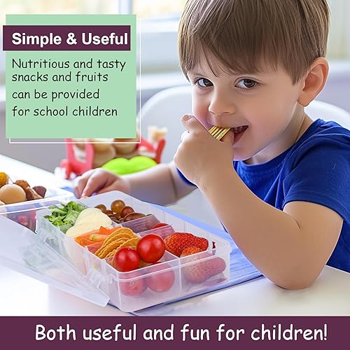 Miniatura 4 de XANGNIER Cajas de aperitivos para niños, accesorios de caja Bento para almuerzos escolares para niños (paquete de 2)