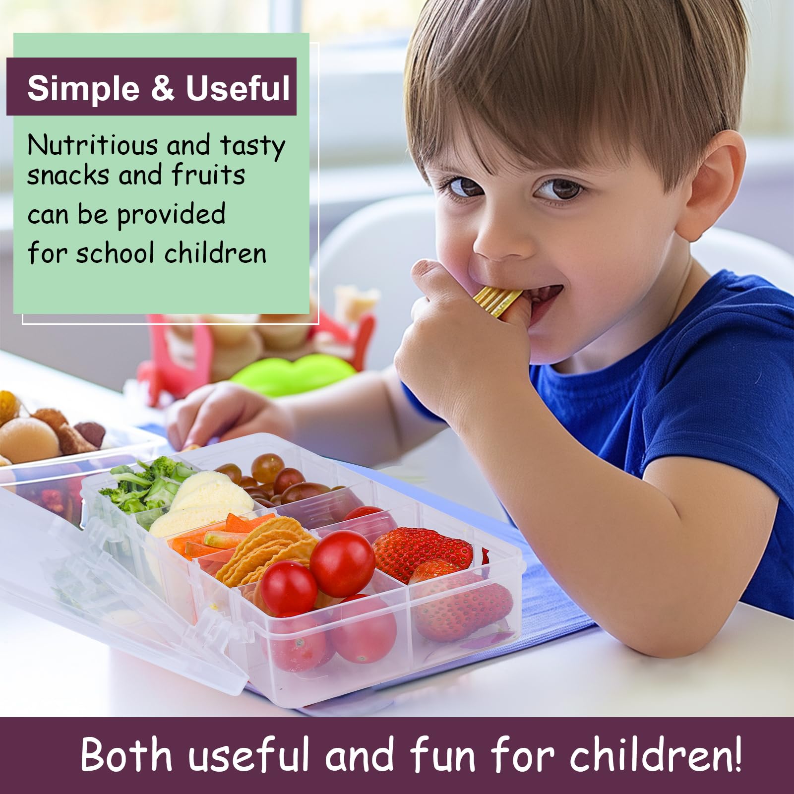 Snack Box Container For Kids Lunch Accessories,Divided — free download