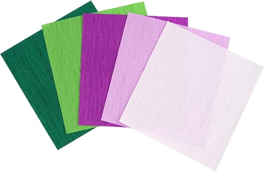 Recollections 6" x 6.5" Greens & Purples Crepe Paper - Acid and Lignin Free Paper for Scrapbooks, Arts & Crafts, 6 Pack