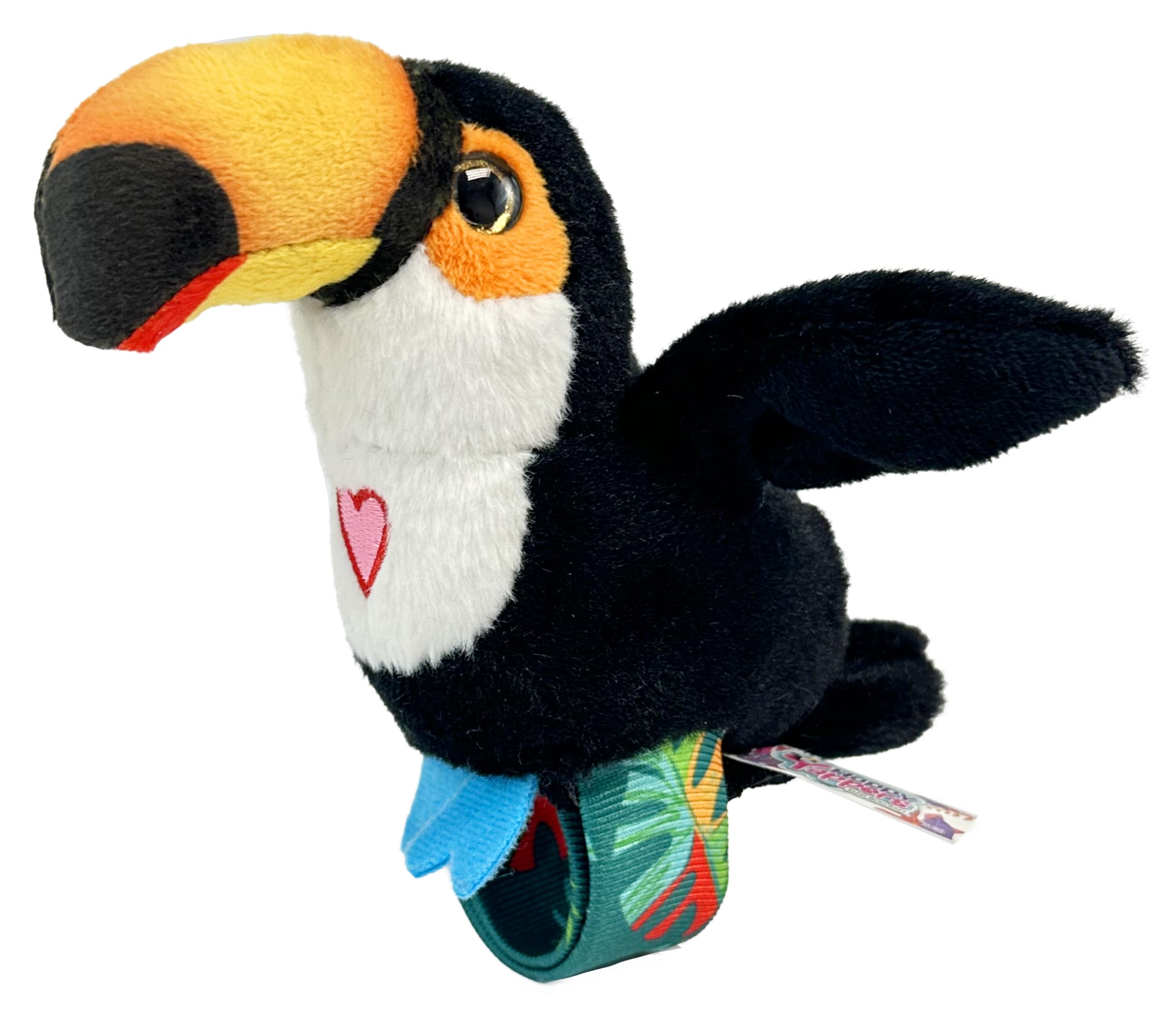 Happy Yappers Toucan Interactive Plush Bird - Talking Toy with Wing Flapping, Repeating Toy that Mimics Words & Sings - USB Rechargeable for Kids Play & Sensory Fun, Tucan