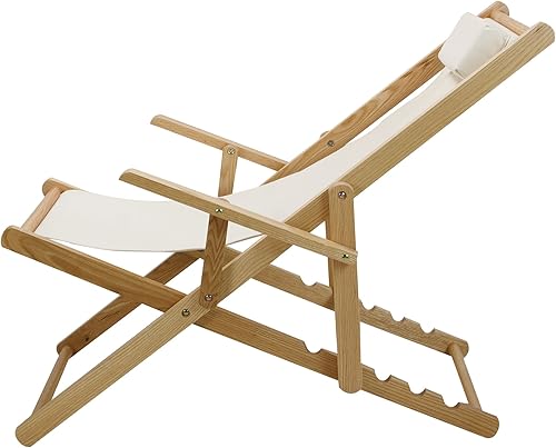 Miniatura 9 de Casual Home Silla ajustable con marco natural, lona natural de 26.5 pulgadas de profundidad x 42 pulgadas de ancho x 33 pulgadas de alto Marco