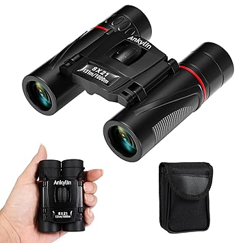 Ankylin 8x21 Compact Binoculars for Adults and Kids Binoculars for Bird Watching, Fordable Small Binoculars for Hunting, Concerts and Theater