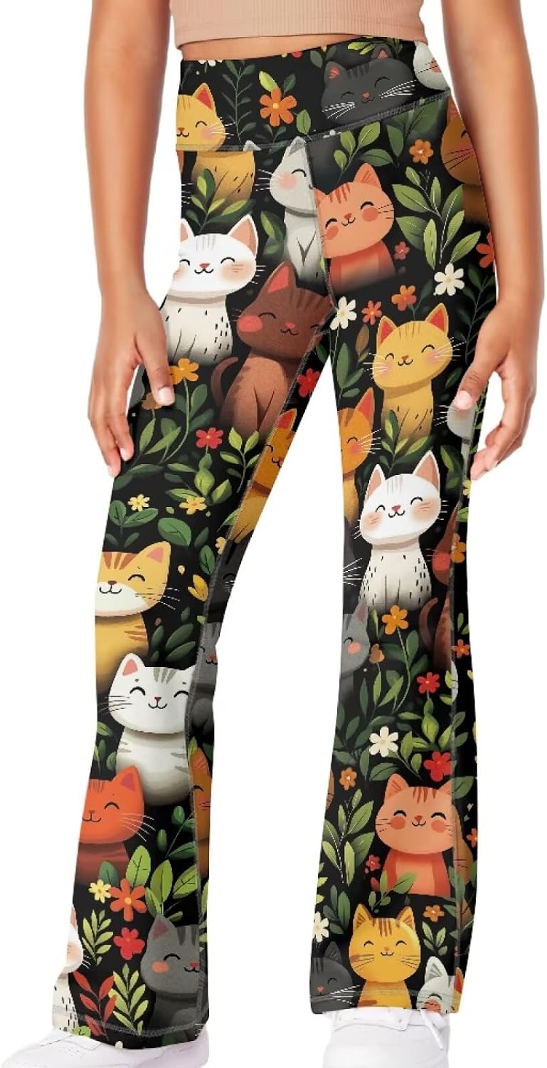 Girls Flare Leggings 5-14T Cute Bell Bottoms for Girl Yoga Pants for Gym
