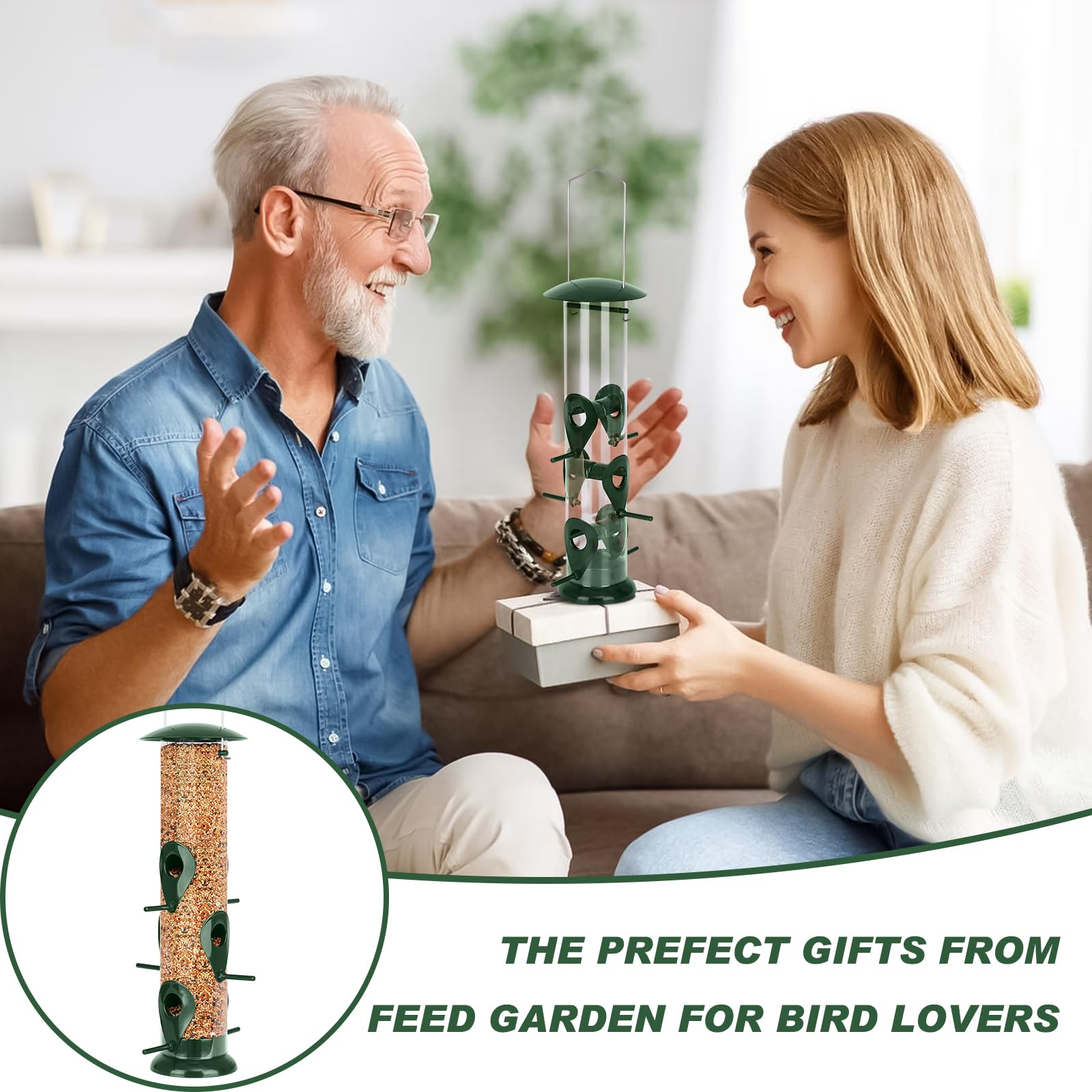 Amazon.com : FEED GARDEN Metal Bird Feeder - 6 Port Tube Feeder