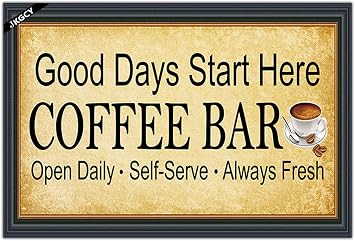 JKGCY Coffee Front Door Mat Outdoors for Home Entrance - Good Days Start Here Outdoors Mat for Outside Entry Way Doormat Entry Rugs