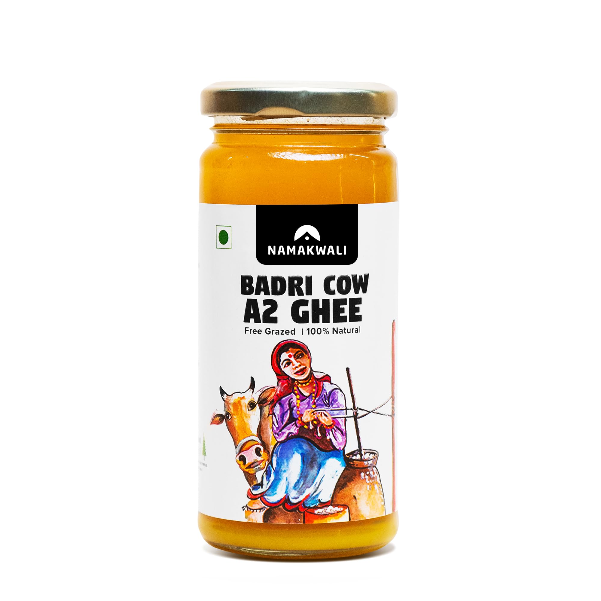 Namakwali A2 Badri Cow Ghee 250ML | Traditional Vedic Bilona Method | Curd-Churned & Cultured | Grassfed, Pure, Natural & Danedar | Lactose-Free, Gluten-Free | 100% Natural & Lab-Tested | Certified Traditional Gaye ka Ghee
