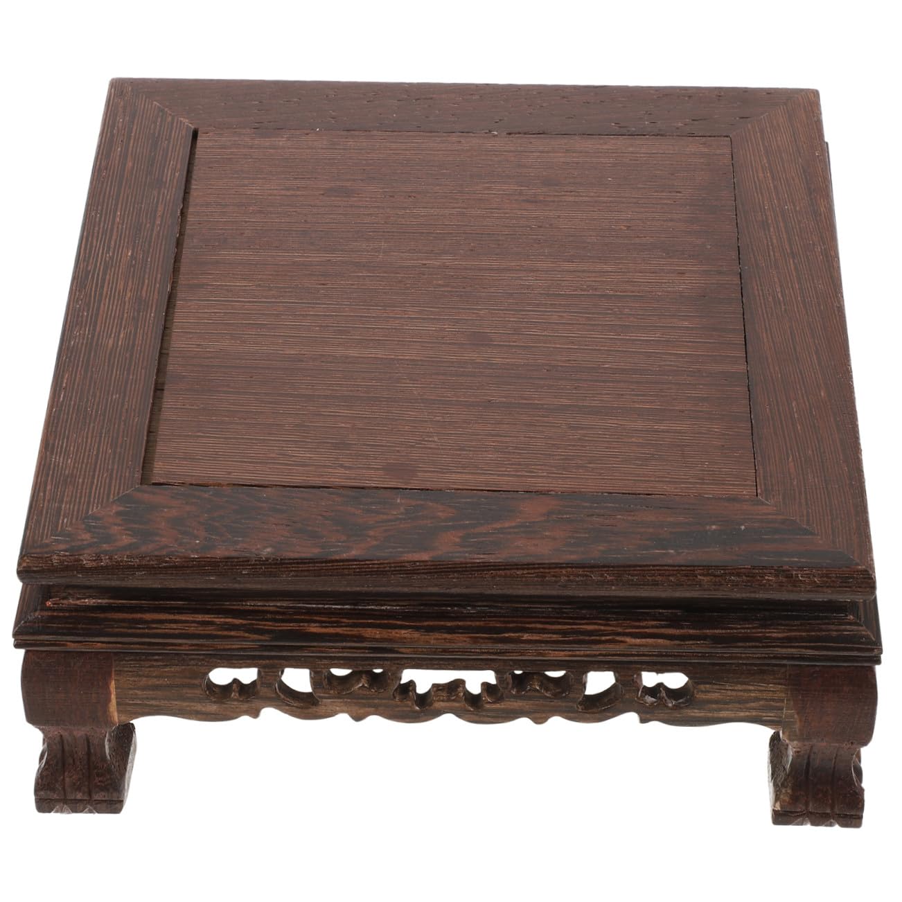Socle bois sculpté pour sublimer vos plantes sur un bureau élégant