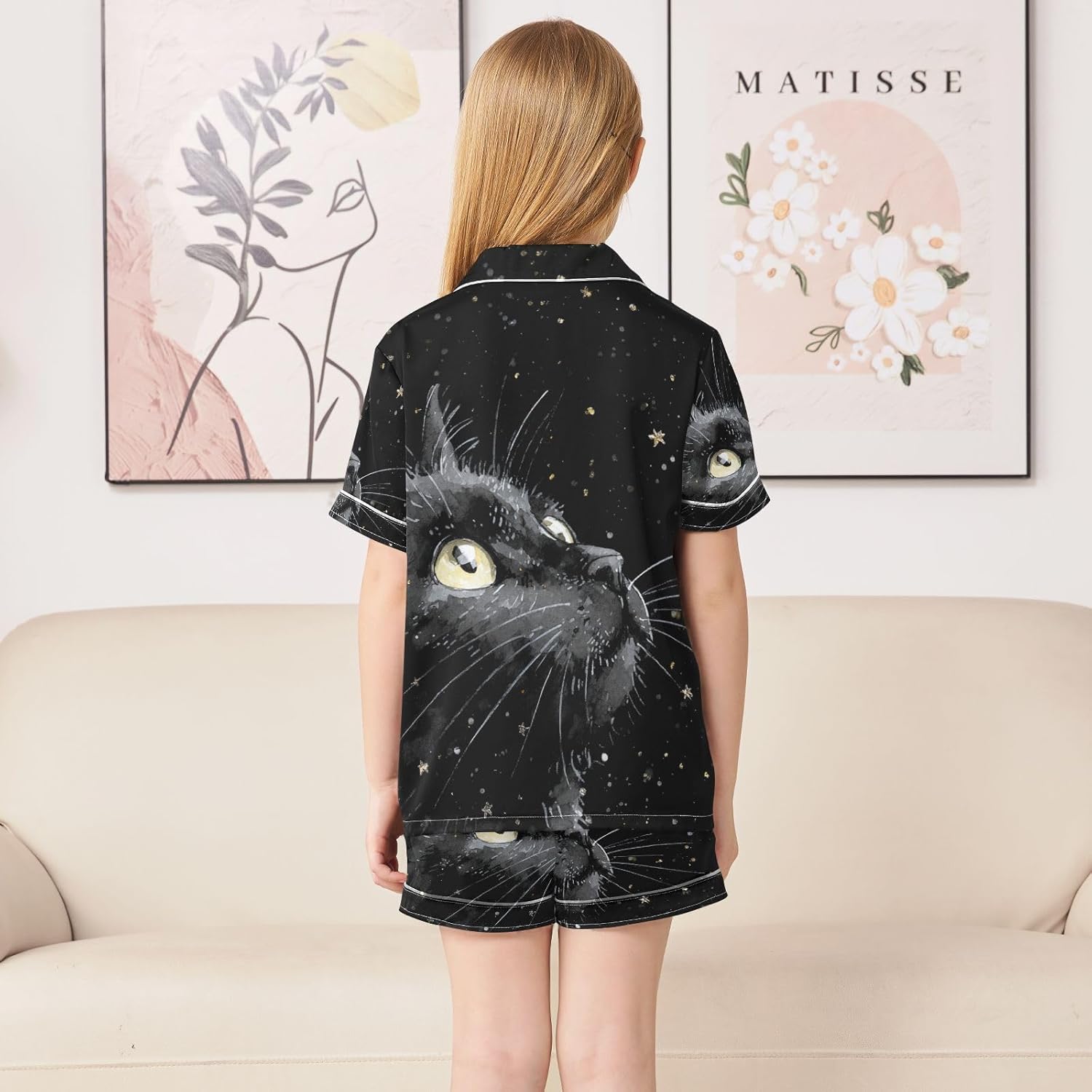 Silk Pajamas Sets Soft Satin 2 Piece Pjs Set Short Sleeve Sleepwear Nightwear