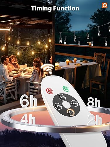 Miniatura 10 de addlon - Tira de luces LED para exteriores de 48 pies con bombillas Edison de 2 W regulables, irrompibles y filamento de grado comercial resistente