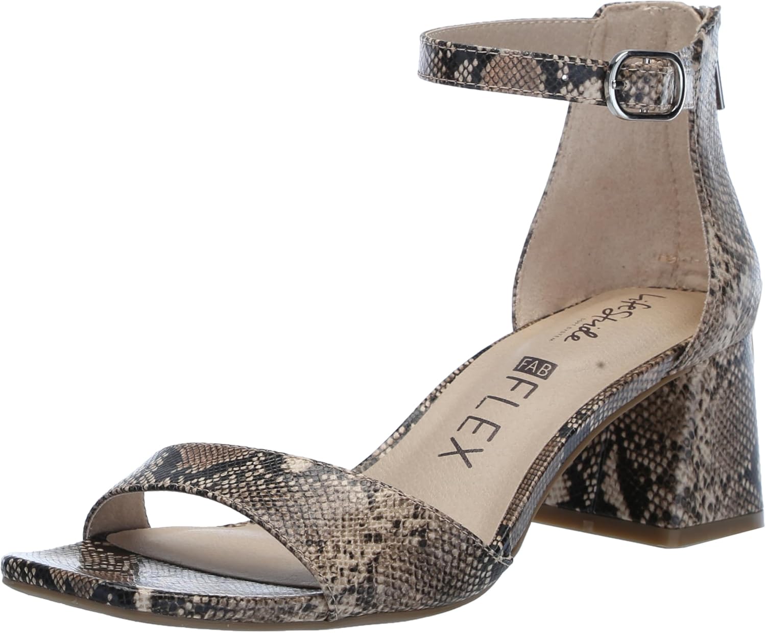 Amazon.com | LifeStride Womens Cassidy Ankle Strap Dress Sandals Silver 6.5  W | Heeled Sandals