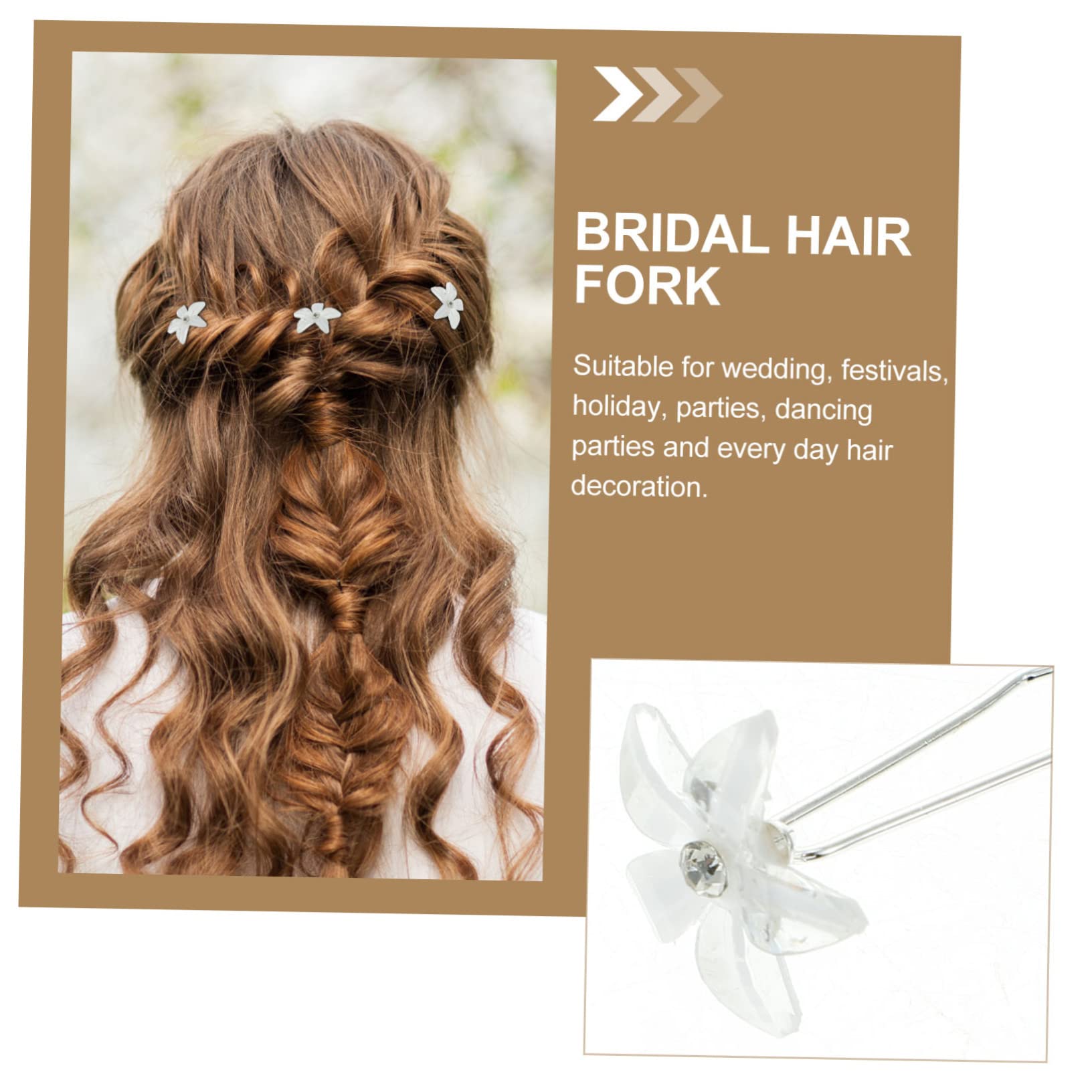 FOMIYES 100stücke Teiliges U-förmige Haarnadel Mit Blumen Braut-haaraccessoire Hochzeits-haarspangen Für Damen Leicht Und Komfortabel Für Feiern Und Alltag
