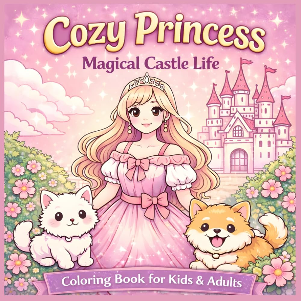 Cozy Princess: Magical Castle Life Coloring Book: A Cute & Relaxing Fantasy Coloring Book with Cozy Castle Scenes, Magical Moments & Adorable Pets (Cozy Princess Coloring Collection)