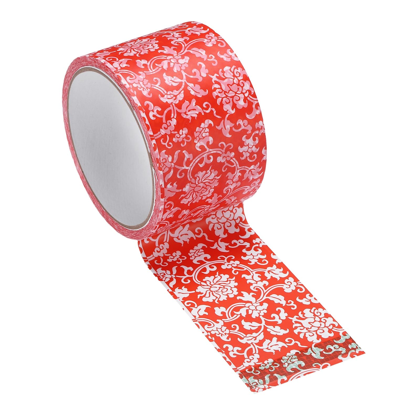 PATIKIL 98 ft Chinoiserie Flower Washi Tape, Washi Tape Stickers Bulletin Board Borders Decorative Sticker for DIY Craft Blackboard Scrapbook Office Home Decor, Red/White Flower