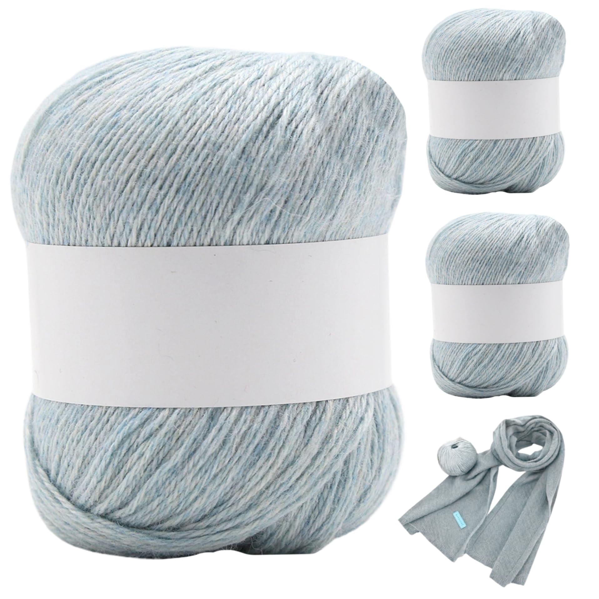 Hilo de cachemira azul claro 150g hilado suave premium artesanías