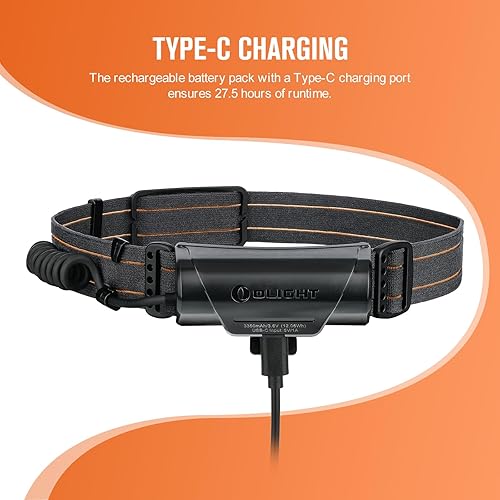 Miniatura 8 de OLIGHT Array 2 Pro - Linterna frontal de 1500 lúmenes con opción de luz roja, alimentada por USB-C recargable LED con sensor de movimiento para