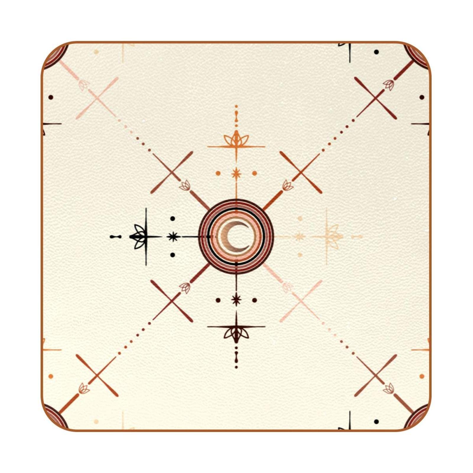 Sous-verres carrés antidérapants anti tache faciles à nettoyer avec symbole graphique