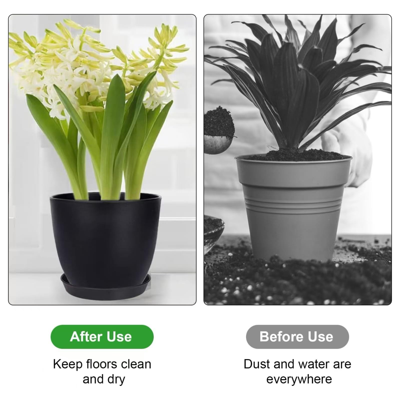 12 Pièces Coupelle Pot De Fleur Soucoupe Pot Fleur Plastique