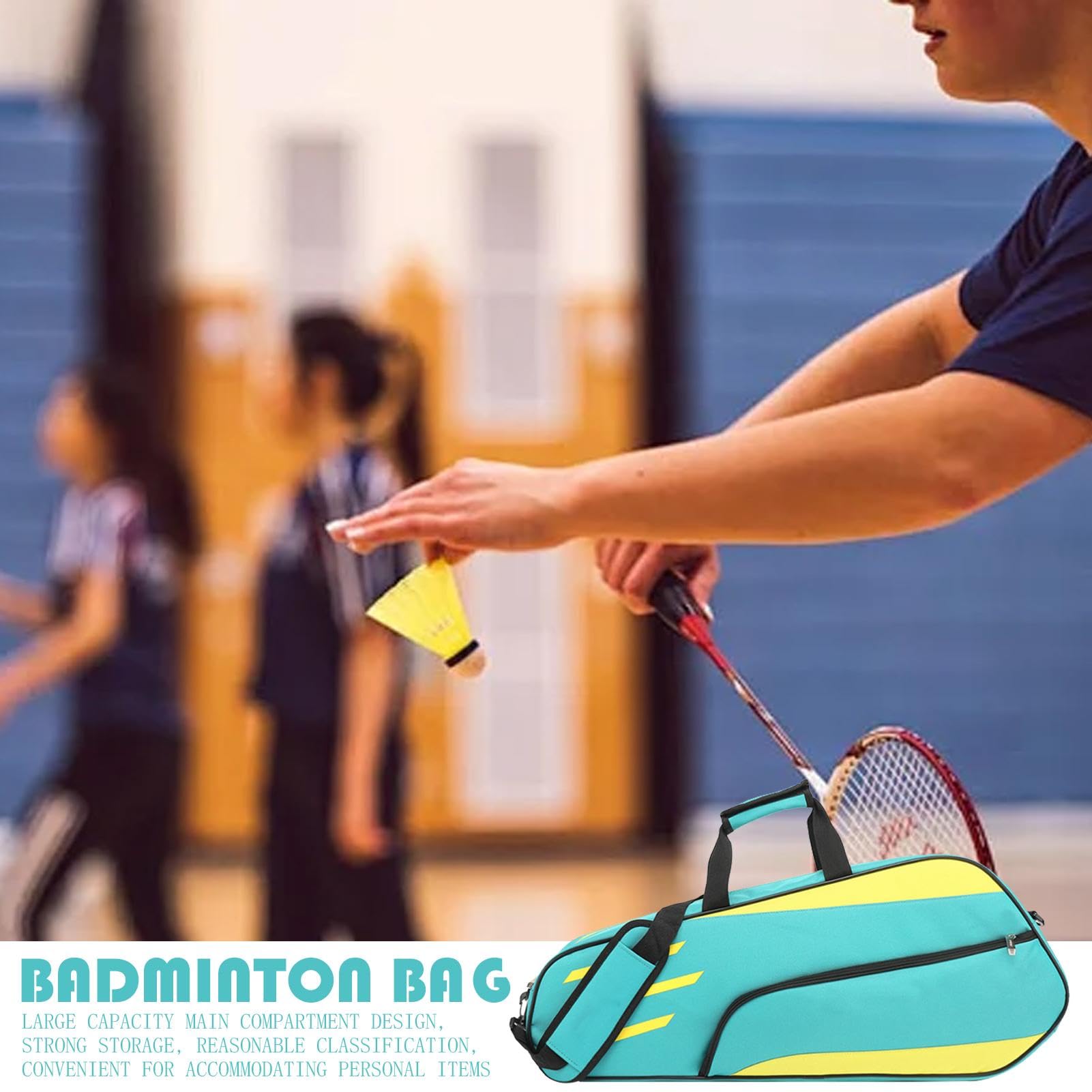 Bolsa para raqueta de tenis, bolsa de almacenamiento de bádminton, bolsa de transporte de organización de bádminton, impermeable para el hombro, bolsas de tenis para deportes y viajes al aire