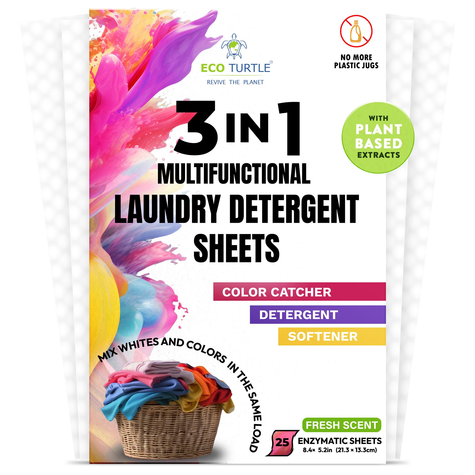 Color Catcher Fabric Softener Laundry Detergent Sheets 25 Loads