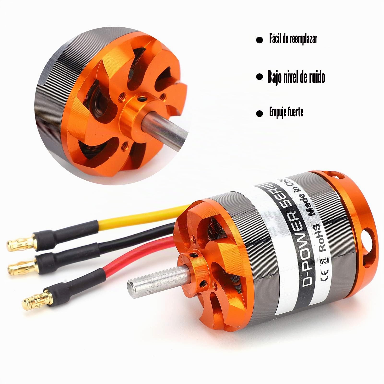 Motor sin Escobillas RC D3548, DC11.1V-18.5V Reemplazo de Motor de Avión de Control Remoto de Metal para Aviones de Ala Fija RC (1100KV)