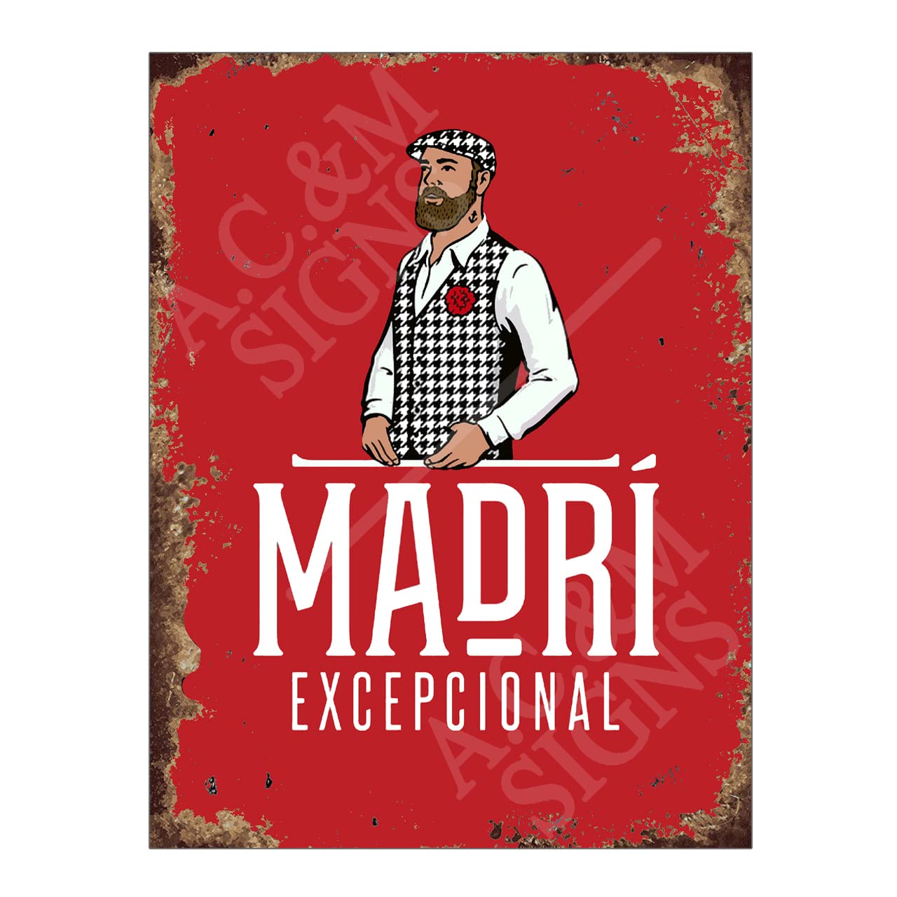 Metal Sign Plaque Print Poster Madri Exceptional Beer Gift 8x6in ref12647