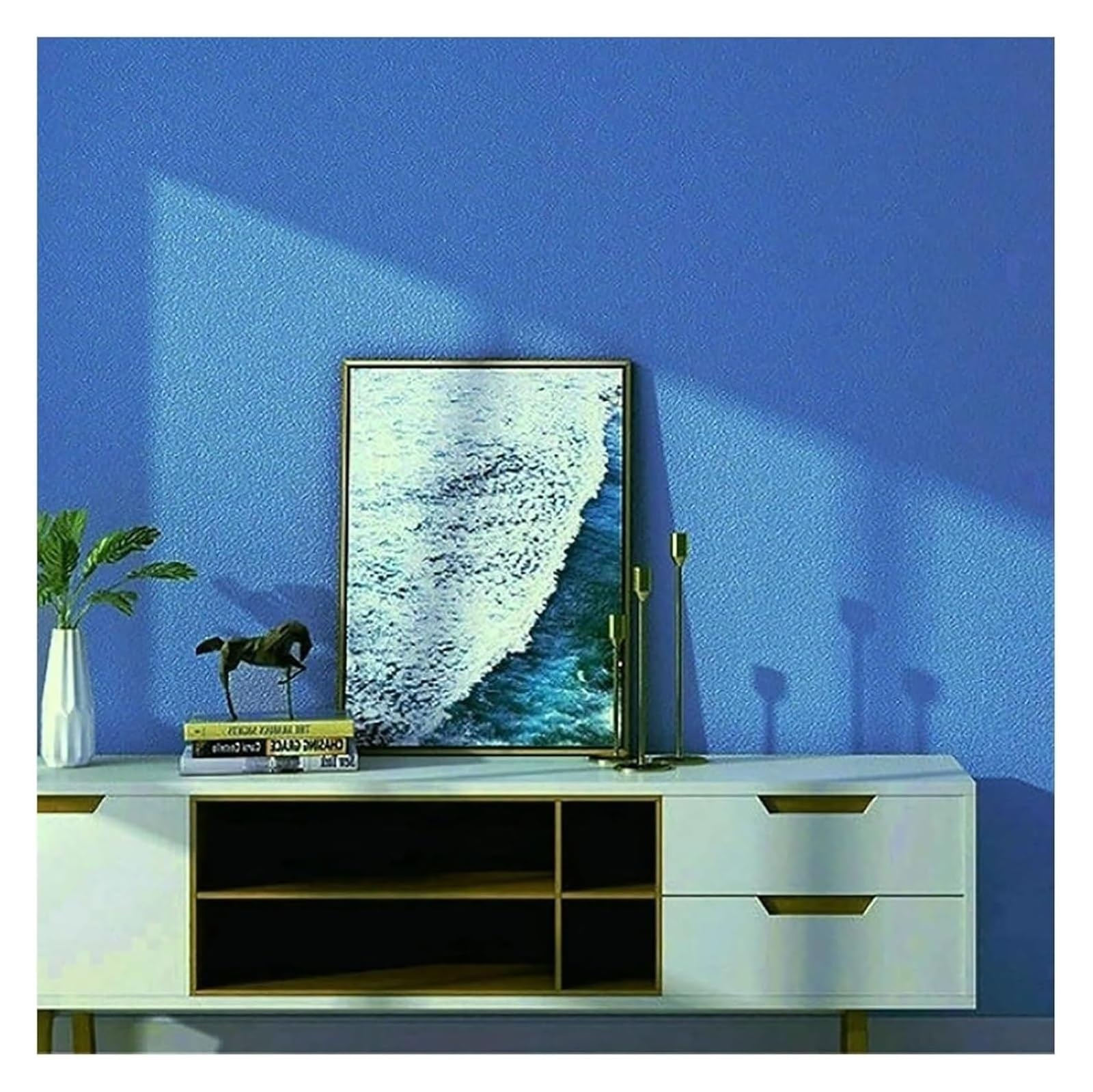 Cvhfhjtg Blu Self Adhesive Wallpaper, Anti-Collision Wall Sticker,Peel And Stick Backsplash Self -Adhesive Panels,Thickened Soundproof Padded Removable Wallpaper(,10X0.5m/32.8X1.64ft)