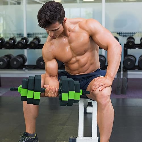 Miniatura 5 de 44/66/88 Lbs Adjustable Dumbbell Set, 4-in-1 Free Weights Set with Connector, Fitness Exercise Equipment Used As Barbell, Kettlebells, Push Up