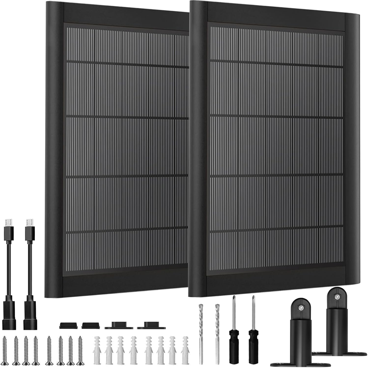 5W Solar Panel Charger with 3500mWh Internal Battery Compatible with Blink Outdoor 4 (4th Gen)/Blink (3rd Gen) XT3 & Blink XT/XT2 Camera,10Ft Outdoor Power Cable and Adjustable Mount (2Pack-Black)