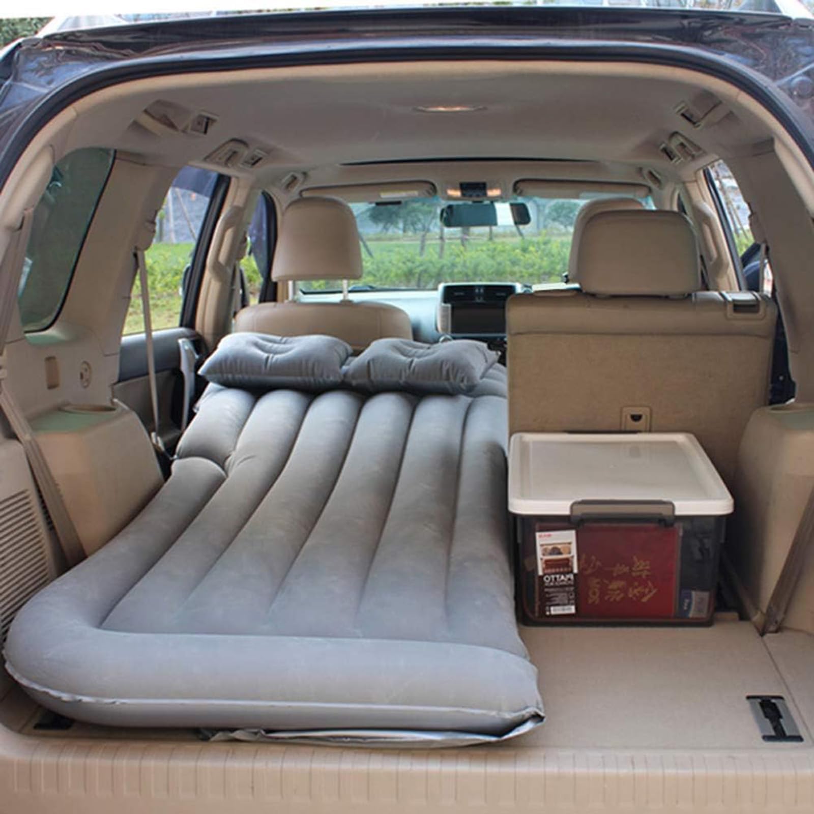 Materasso Gonfiabile Auto per Jeep Compass Cherokee Renegade Grand Cherokee Wrangler, Viaggio Materasso Floccata Materassino Campeggio Accessori Interni,B/Gray